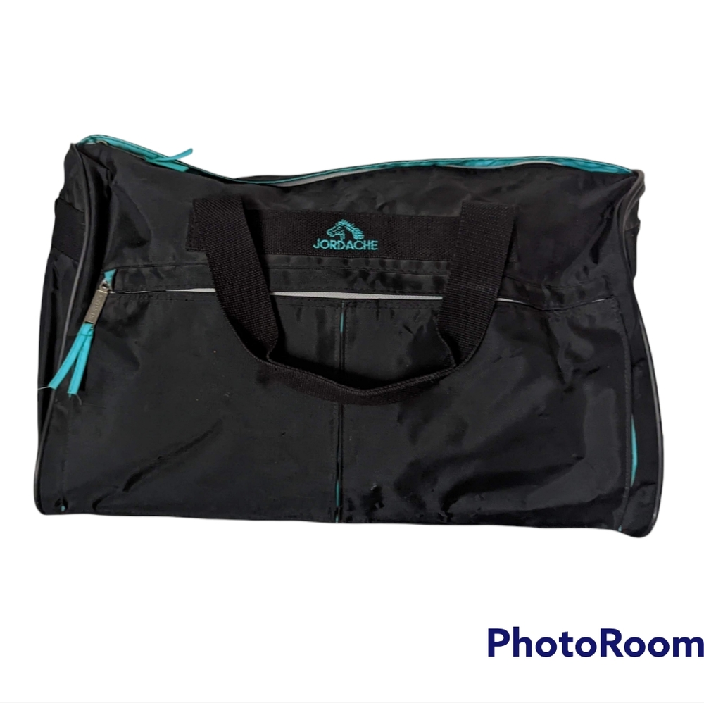 Vintage Jordache Black & Teal Transports Sport Bag with Original Tag